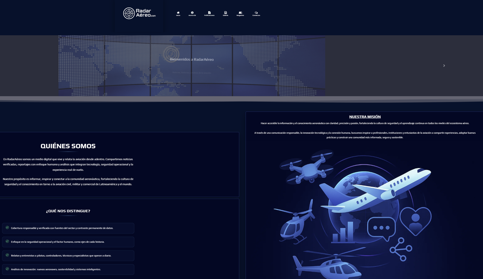 Mockup conceptual del ecosistema Radar Aéreo